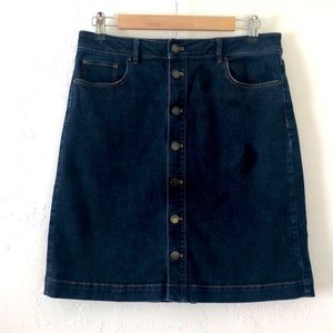 Ann Taylor Button Down Jean Skirt